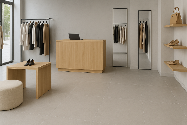 Local Comercial Tienda de Moda con Suelo técnico en gran formato