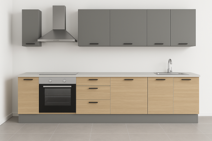 Cocinas completas y modulares con materiales resistentes y diseño contemporáneo de Stock Ceramic en nuestro almacén de Castellón